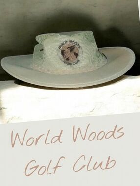 Wide Brim Safari Hat Outback Shade tan Golf Sports Hat Decorative Band Vintage